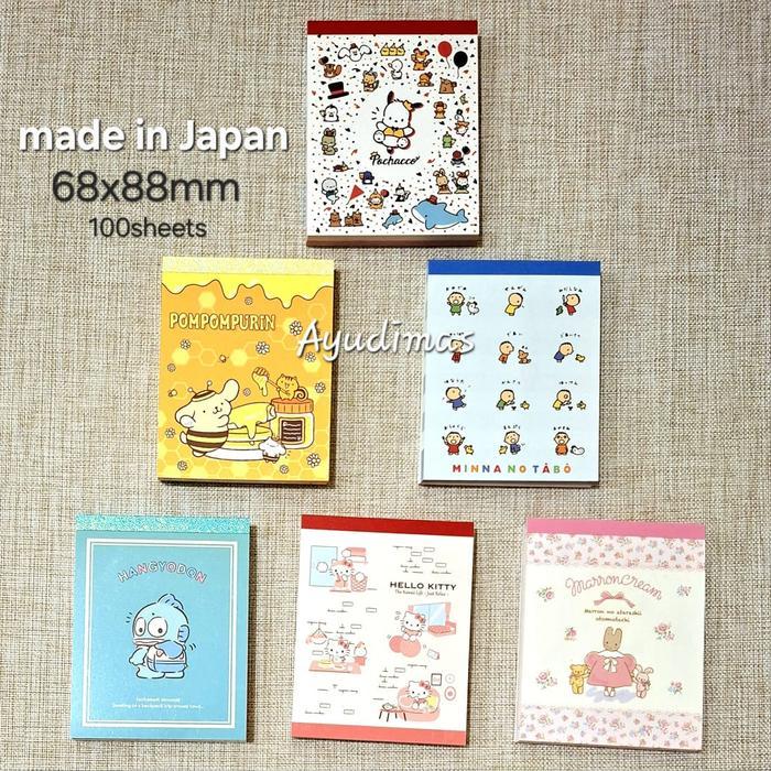 Sanrio Mini Memo Pad / Notebook - Buku catatan kecil