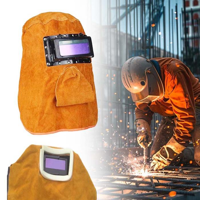 Topeng Las Kulit Sapi Topeng Welder Auto Darkening Welding Pelindung Las Wajah Cap Las Welding