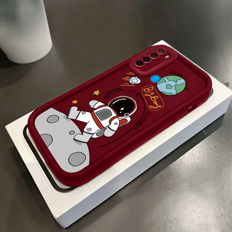 Casing Hp untuk Xiaomi Redmi Note 8 Note 8T Case Astronot Nasa Kasing Silicone lentur di bagian Soft