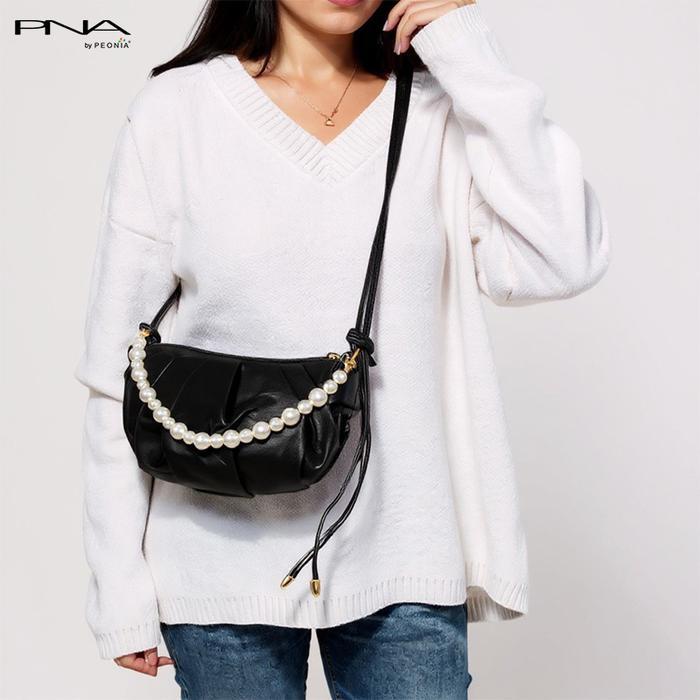 Aerostreet.Shoes - Peonia Pna Natalie Pearl Tas Korea Selempang Wanita Elegant Outdoor Sling Bag