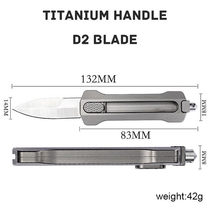 TOP HIGH HARDNESS D2 TACTICAL KNIFE TITANIUM HANDLE DIY UTILITY KNIFE BROKEN WINDOW ESCAPE KNIFE