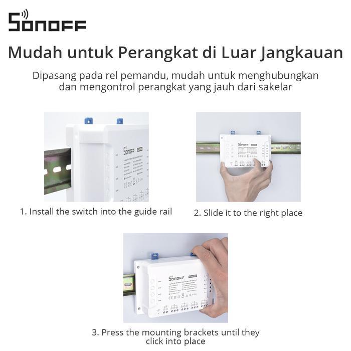 Sonoff Smart Switch 4CHPROR3 Smart Breaker Wireless 4 Gang Breaker Pintar Cerdas Switch Smart Home
