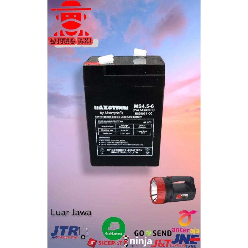 Aki accu baterai kering vrla mf 6v4.5ah 6v 4ah mainan