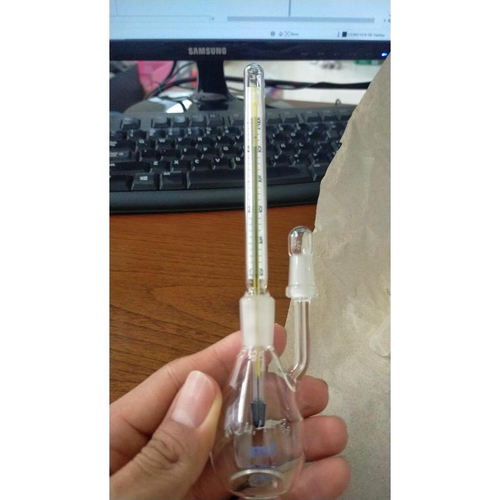 HERKA Piknometer Thermometer 25ml Pycnometer with Thermometer