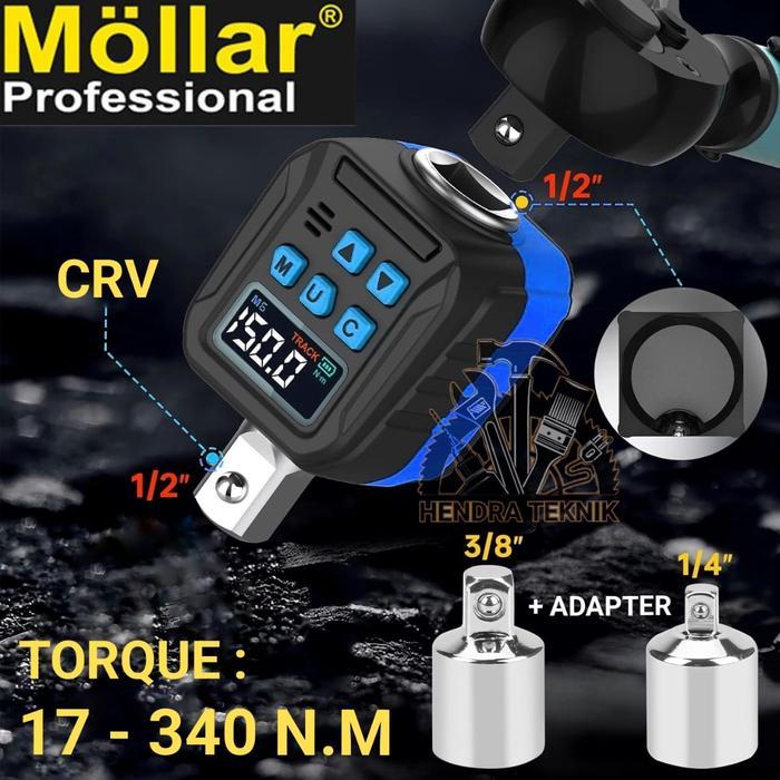 ADAPTOR KUNCI TORSI DIGITAL MOLLAR 17 - 340 Nm SET KUNCI MOMEN ELECTRIC DIGITAL TORQUE ADAPTER SET