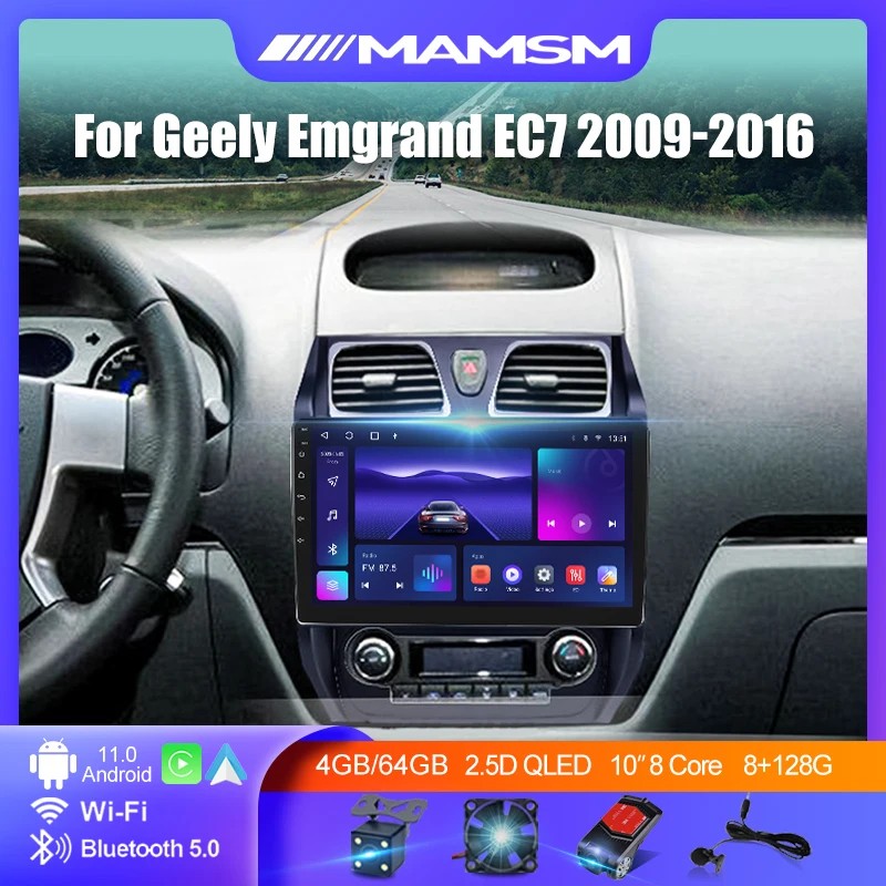 For Geely Emgrand EC7 1 2009 - 2016 2K QLED Android 12 Car Radio Multimedia Video Player 4G WIFI GPS