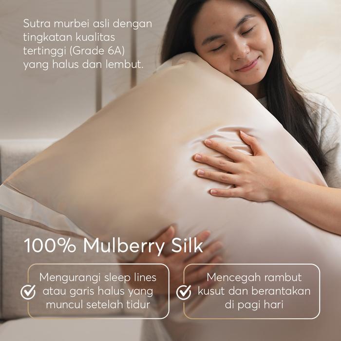 SLEEPRY SILK PILLOWCASE - OXFORD STYLE 100% Mulberry Silk