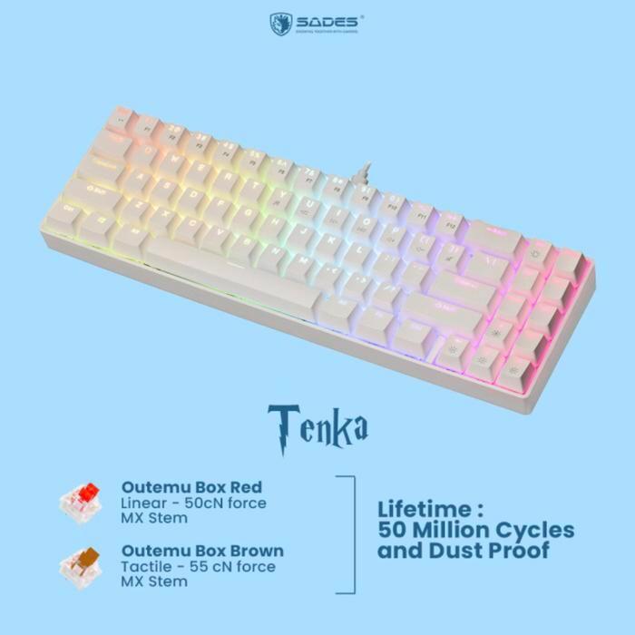 SADES TENKA MECHANICAL GAMING KEYBOARD 71 KEYS OUTEMU SWITCH HOT SWAP COMPUTER