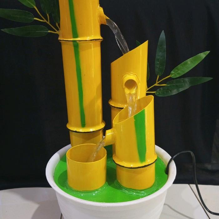 ASLI mancur mini motif bambu kuning 3 pancuran READY STOCK