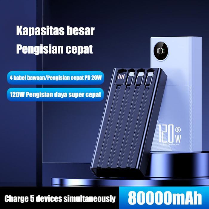 UGREEU POWERBANK FAST CHARGING PD 120W 80000MAH SMART DIGITAL 80000MAH 4IN1 TYPE-C KAPASITAS BESAR