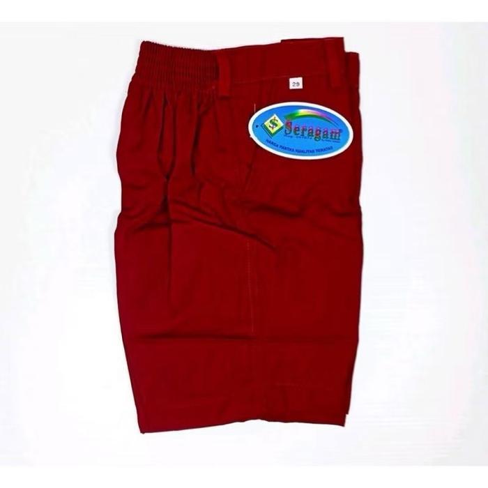 CELANA SERAGAM SEKOLAH PENDEK MERAH SD / CELANA SERAGAM SEKOLAH SD MERAH ( MERK SERAGAM )