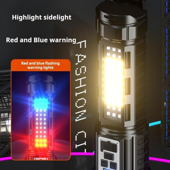 "New" Baru Senter LED S71 Super Terang dengan Sumber Cahaya Ganda 50000 Lumens 26650 Senter Taktis