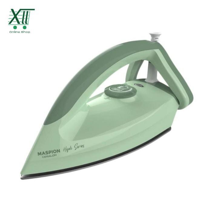 Terlaris Maspion Ha~365 Hijab Series Dry Iron Ceralon Setrika Ceramic Coating Gosokan Hijau