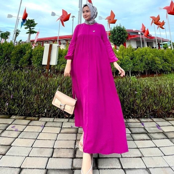 Kimi Dress By Lya.Id Gamis Wanita Muslim Untuk Santai Dan Formal Busui Friendly Dan Wudhu Friendly