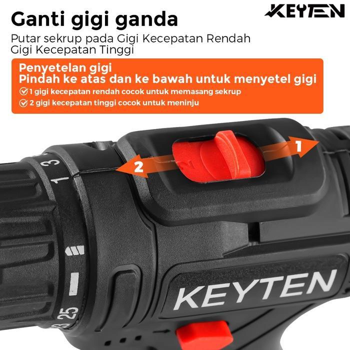 KEYTEN Mesin Bor Listrik Mesin Bor Listrik Bor Tanpa Kabel Bor Tangan Listrik Tembok Murah Toolbox
