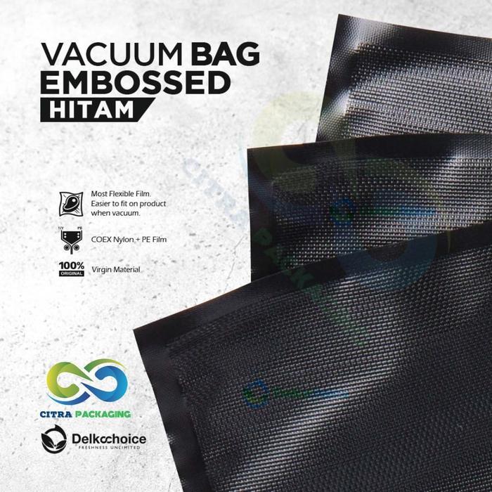 PLASTIK VACUM VACUUM VAKUM SEALER EMBOSS DELKOCHOICE HITAM - SATUAN