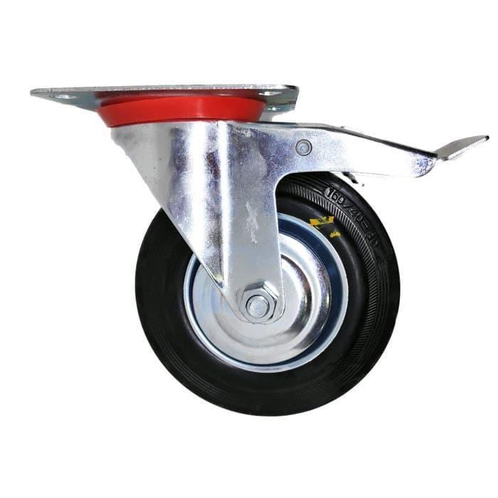 Xander Roda Trolley Karet 6 inch - Roda Troli Hidup Rem