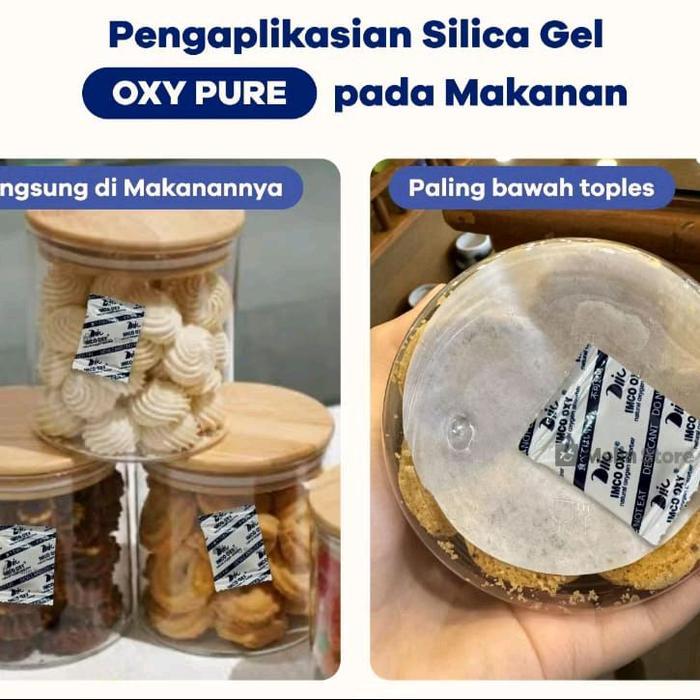 isi 100 silica gel oxy food grade / silica gel kue / makanan kering dan berminyak /anti tengik /