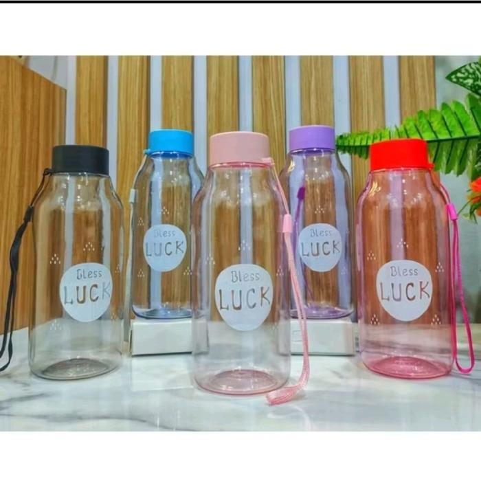 B (B000188) BOTOL MINUM PLASTIK BLESS LUCK/BOTOL MINUM MINI 350 ML/FREE TALI GANTUNGAN/HARGA GROSIR