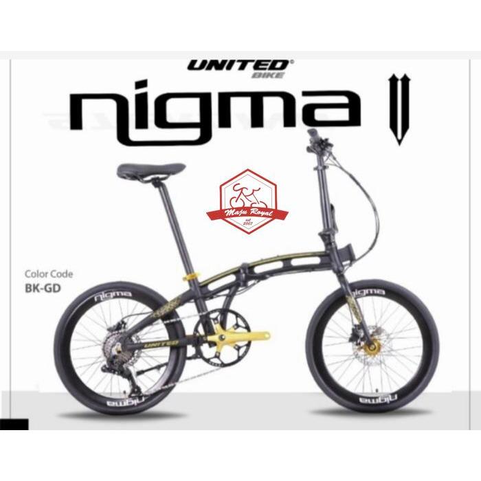 Promo Sepeda Lipat United Nigma V 10 Speed 20 Inch Alloy Disc Shimano New