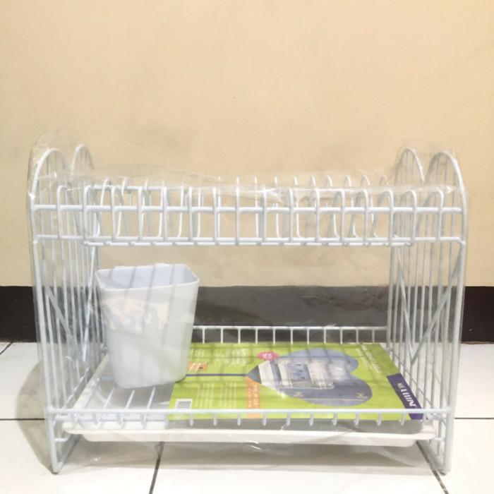 Rak Piring Besi 2 Susun Modelline +Tatakan/Rak Piring Besi 2Ssn+Nampan