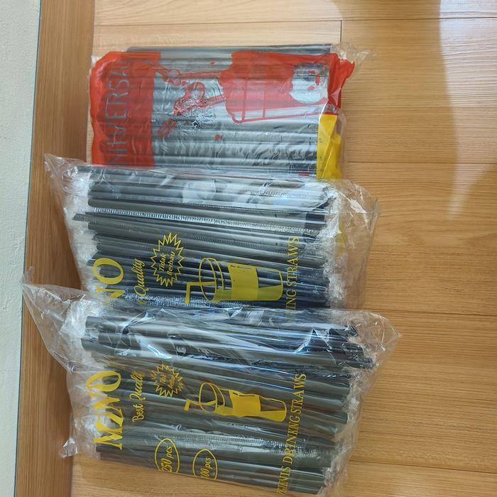 Sedotan Steril Hitam Sedotan Kopi Hitam Runcing Sedotan Lancip