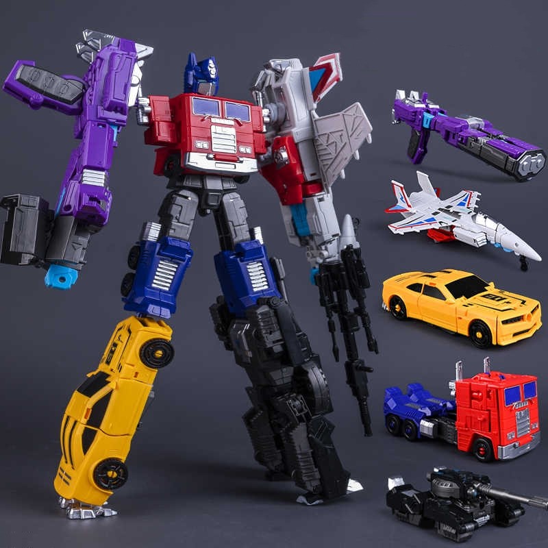 5 IN 1 New Transformation Toys Predaking Action Figure Devastator Robot Car Engineering Vehicle