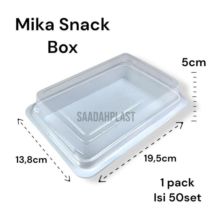 Mika Kue Snack Box Putih / Tray Box Bento Brownies Tanpa Sekat