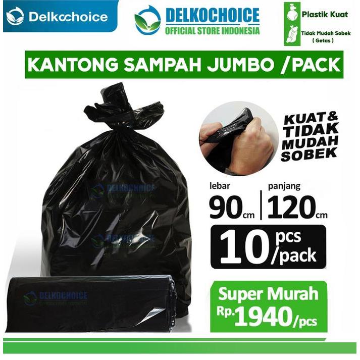 KANTONG PLASTIK SAMPAH 90x120cm TEBAL HITAM JUMBO Trash Bag SATUAN