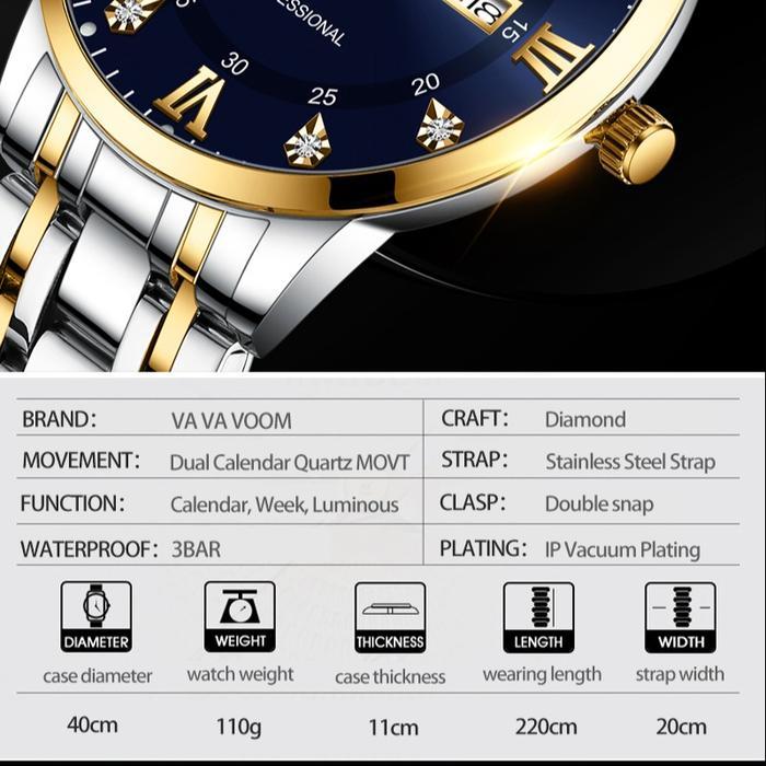 Best Seller Vavavoom 2461 Jam Tangan Pria Original Luxury Tahan Air Stainless Steel Analog Quartz
