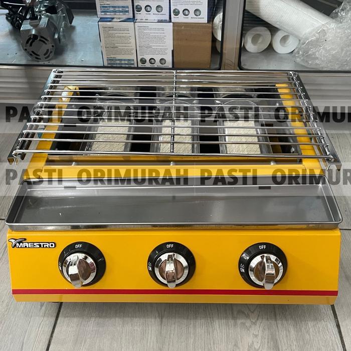 Kompor pemanggang sosis bbq BBQ MAESTRO grill gril alat panggang kompor bbq Gas roaster 3 tungku MT
