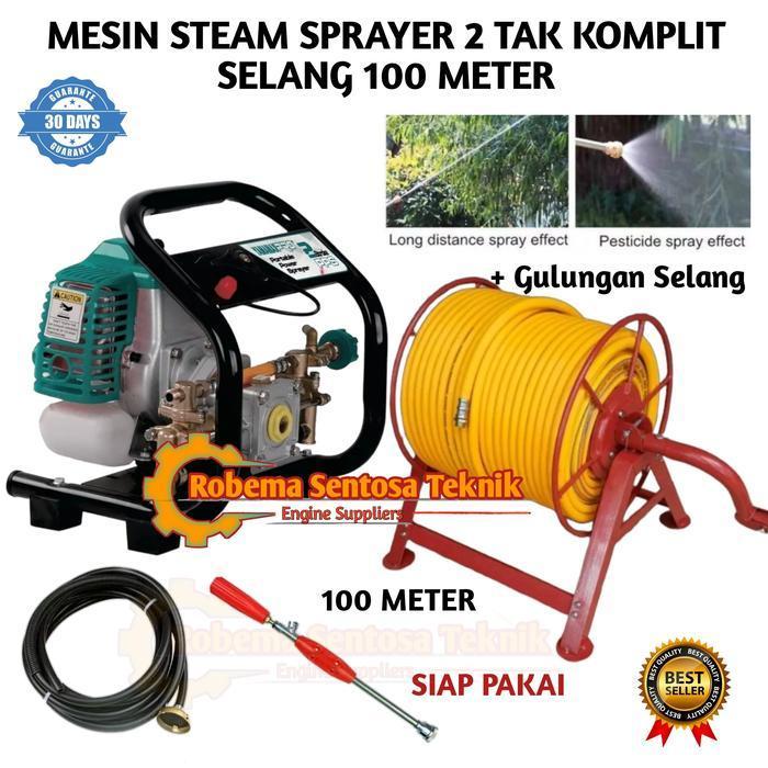 Mesin Semprot Pertanian Power Sprayer Portable Komplit Selang 100Meter