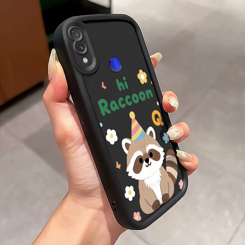 Casing Hp Xiaomi Redmi Note 7 Redmi Note 7s Redmi Note 7 Pro Case Rakun kecil kartun Kasing silikon 