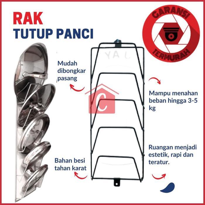 Hot Rak Tutup Panci / Rak Gantung Tutup Panci / Gantungan Tutup Panci