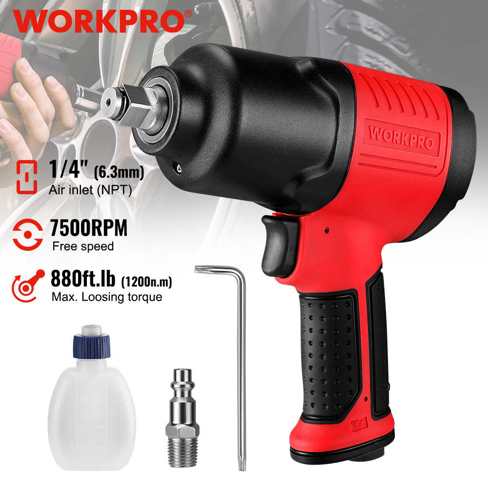 WORKPRO Kunci Pas Dampak Udara 1/2 ''1200N.M Kunci Pas Torsi Tinggi Kunci Pas Dampak Pneumatik Profe