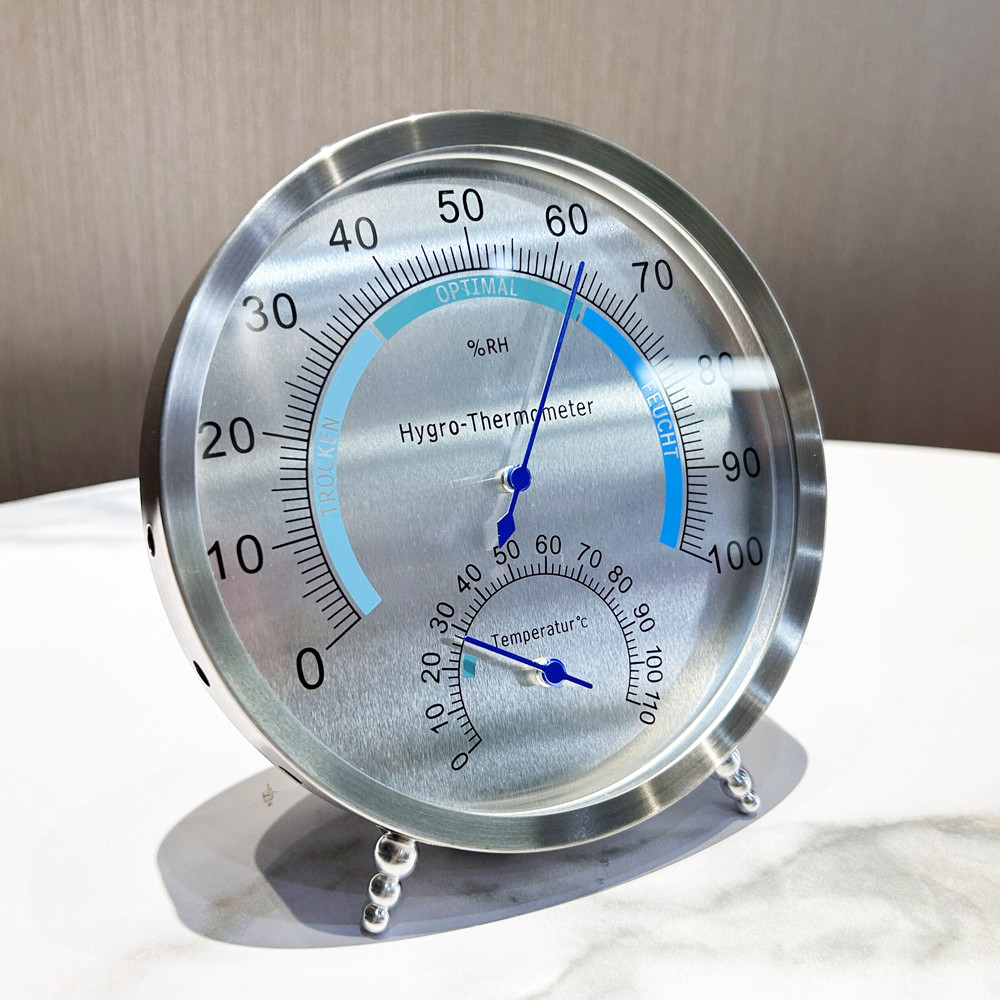 Termometer Baja Tahan Karat Higrometer Monitor Penguji Kelembapan Suhu Ruang Sauna Luar Ruangan Dala