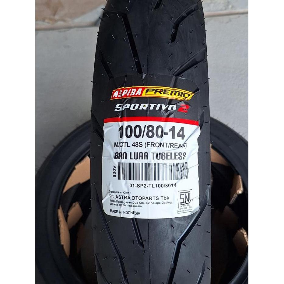 Ban Aspira Premio Sportivo 2 100/80 14 ring 14 Tubeless