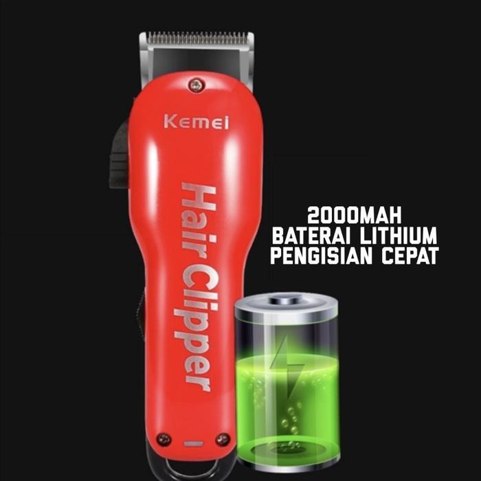 KEMEI 707Z Alat Cukur Listrik Kemei 707Z Merah Tanpa Kabel KM-707Z Rechargeable Hair Clipper Mesin