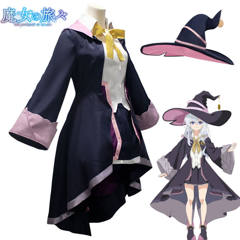 Anime The Journey Of Elaina The Wandering Witch Cosplay Costume Hat Wig Outfit Majo No Tabitabi