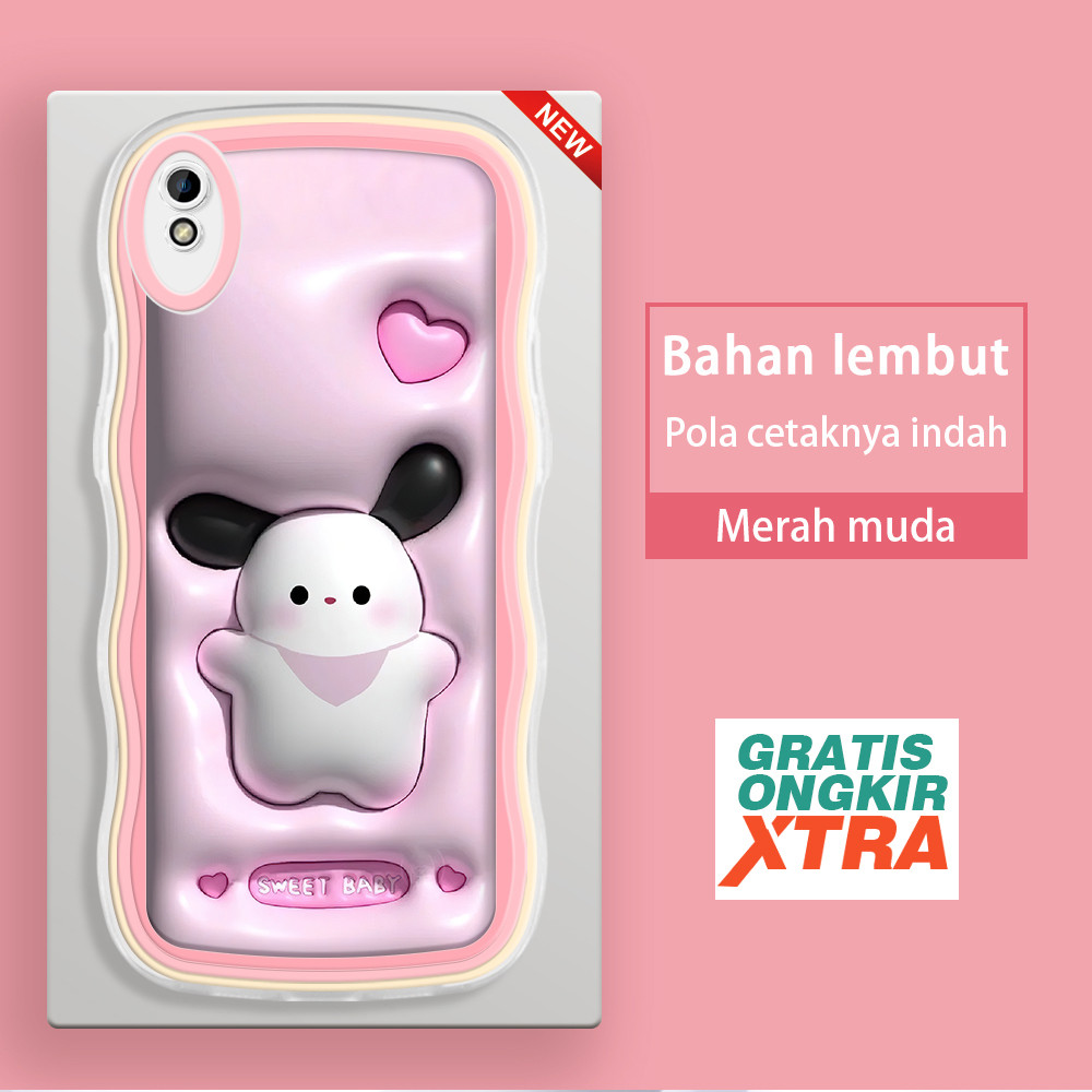 Casing HP Redmi 6 6A 7 8 8A Pro 9 9A 9I 9AT 9C 10A 10C 10 5G 13 13C POCO C65  Pola Pochacco Cute 3D 