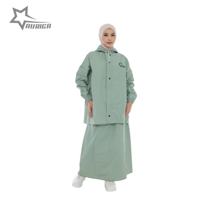 TERBARU Jas Hujan Wanita Rok Mantel Hujan Setelan Baju dan Rok Wanita Dewasa BERGARANSI