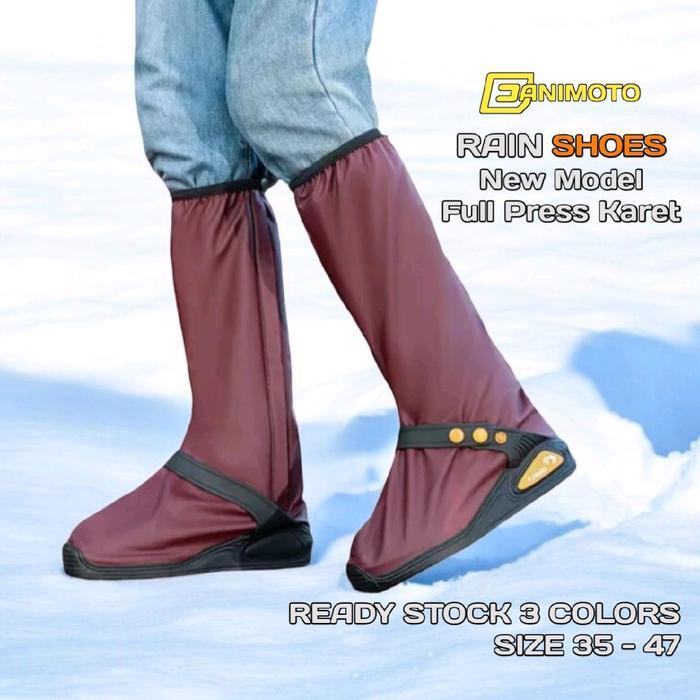 TERLARIS COVER JAS HUJAN SEPATU FULL PRESS KARET ANTI AIR WATERPROOF Motorcycle SIZE NO 35 sd 47