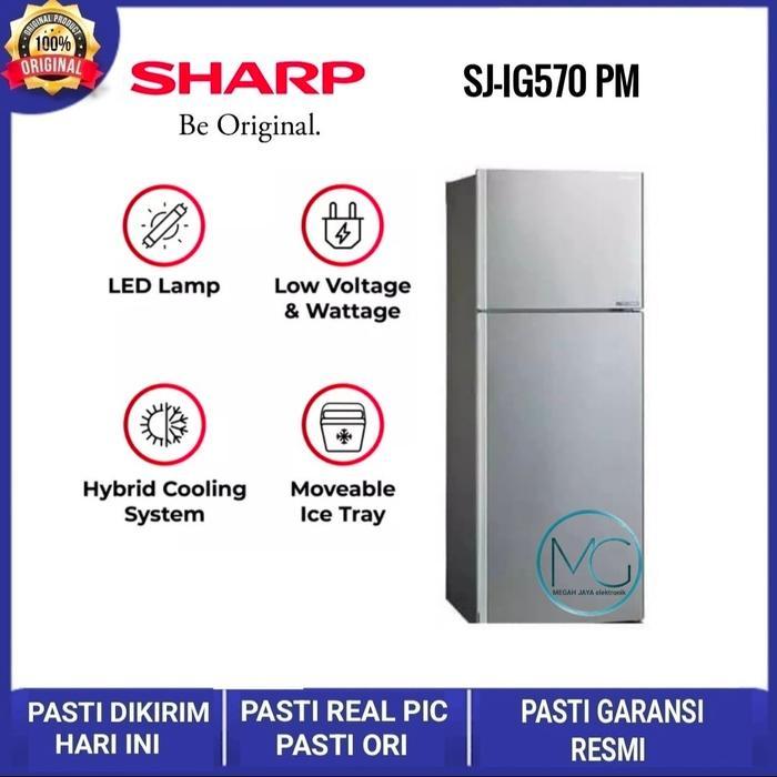 SHARP SJ IG 570 PM KULKAS 2 PINTU SHARP SJ-IG 570 PM-SL