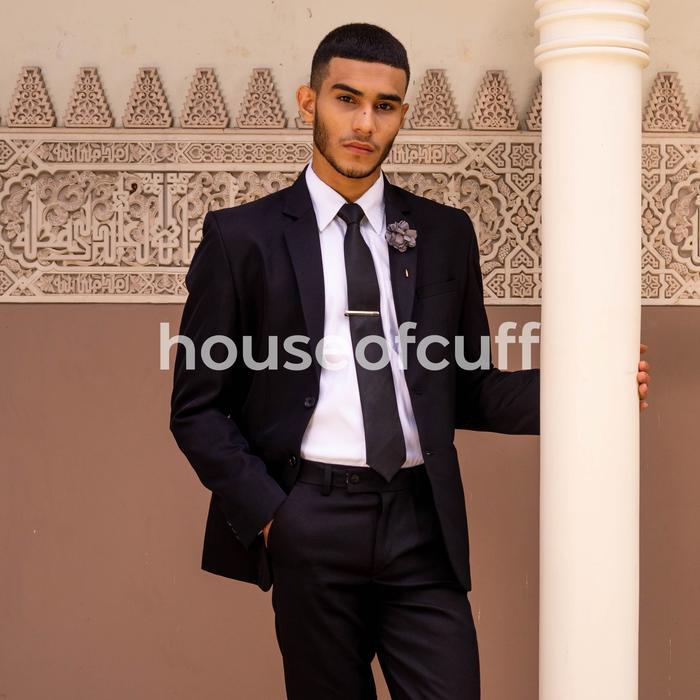 Jas Pria Slim Fit Suit Blazer Formal Hitam