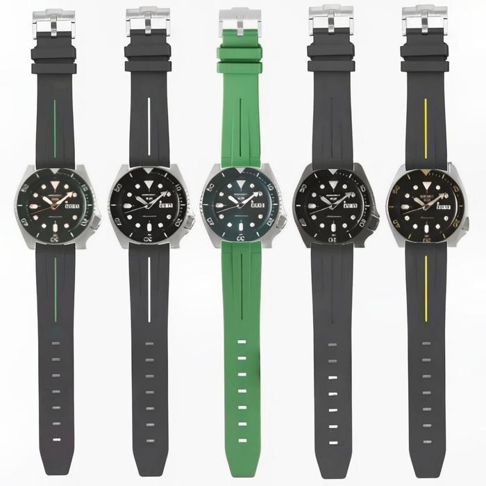 Tali Jam Tangan Strap 22Mm Rubber B For Seiko Skx Srpd 8007.22 Ck