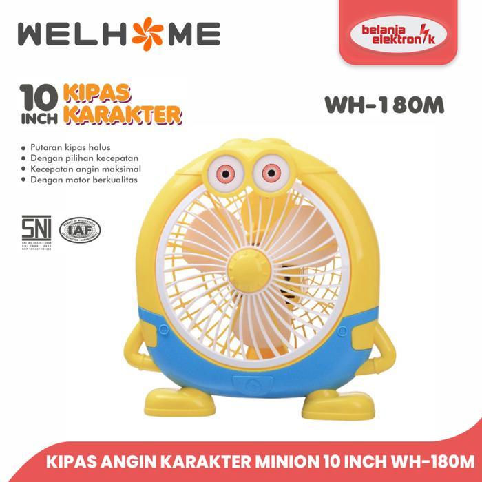 Welhome Box Fan / Kipas Angin Karakter Minion 10 Inch Wh-180M