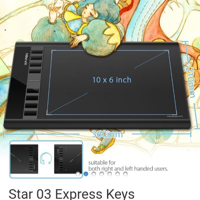 XP pen star 03 Pro V2 drawing pen tablet bonus lengkap garansi 2 tahun
