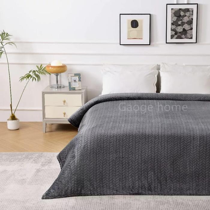 Bonita World - Selimut Polos Motif Keren Bulu Super Halus 180 X 200 Wheat Serie