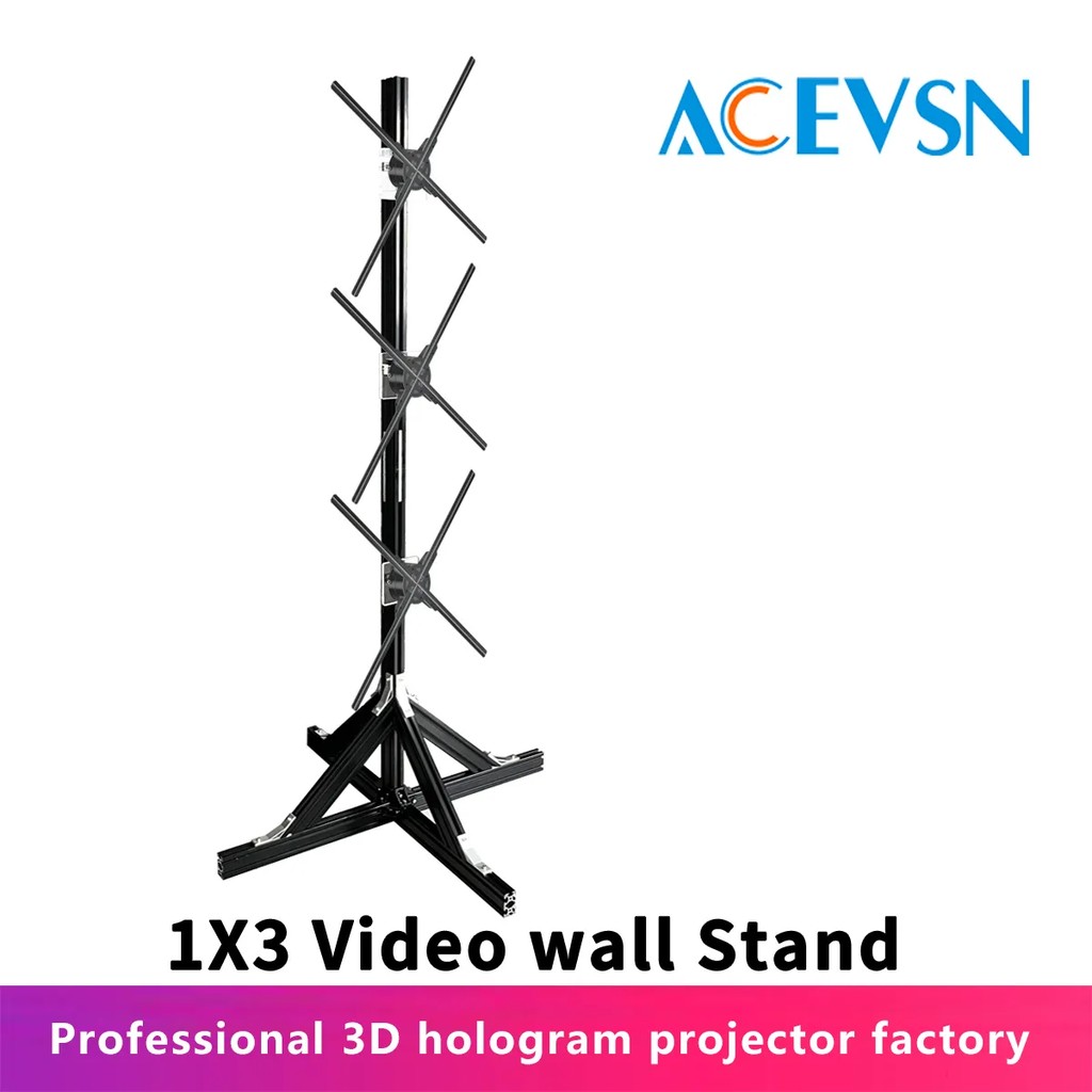 3pcs hologram projector video wall synchronization advertising hologram projector 3d led fan display