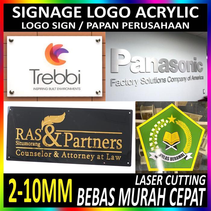 Custom Papan Usaha Nama Toko Kantor Ruangan Logo Signage Board Tulisan Print/Timbul Acrylic